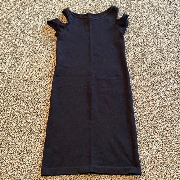 Malibu Sugar Black Bodycon Cold Shoulder Dress Size Tween 7-14 Like New - Picture 1 of 5